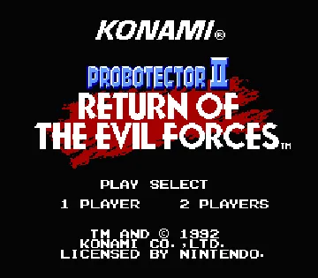 Probotector II - Return of the Evil Forces (Europe) screen shot title